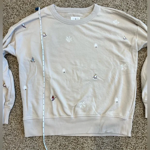 Lou & Grey top and pants leisure sweat set. Size L. Ski and winter embroidered. - Picture 3 of 16